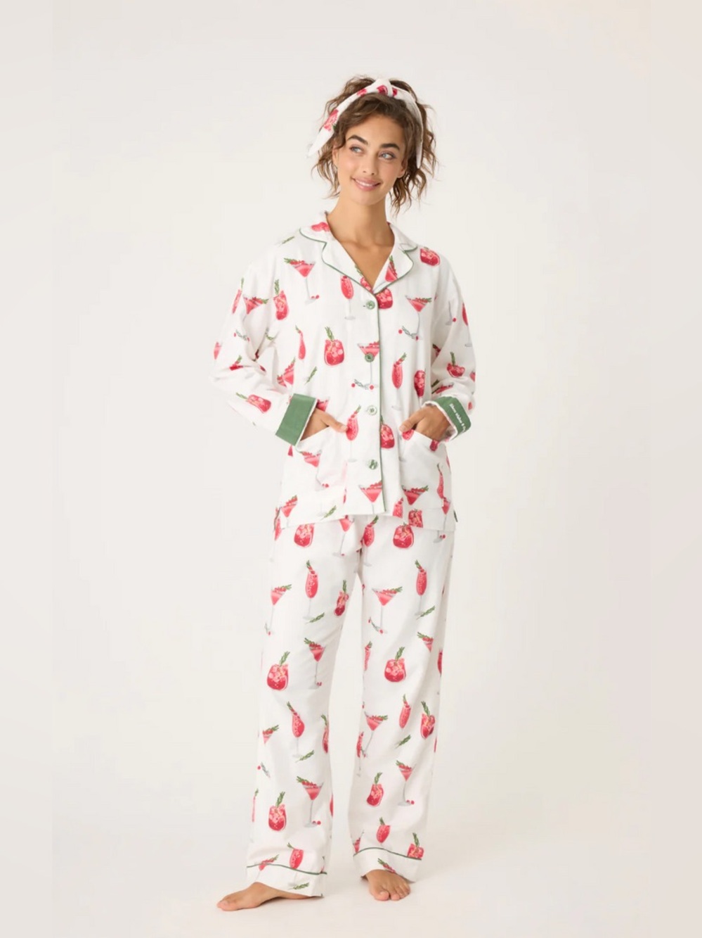 P.J. Salvage Cranberries & Cocktails Flannel PJ Set Size Medium